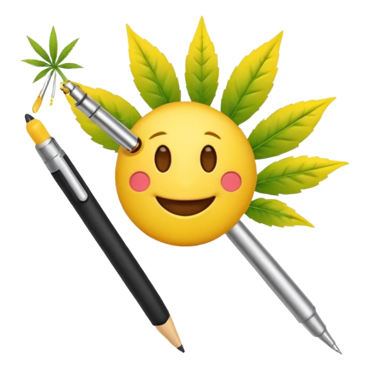 emoji hitting a weed pen sticker