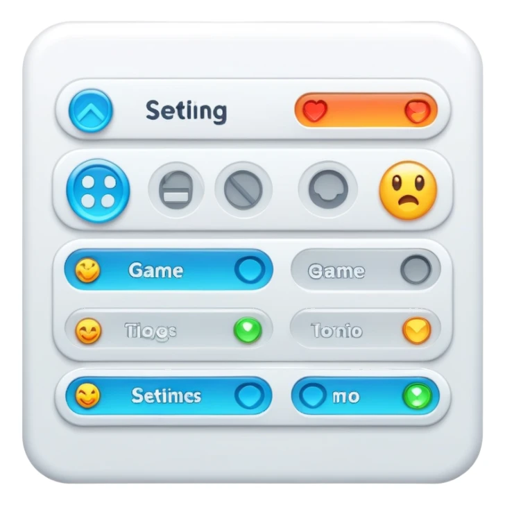 Video game graphics settings menu with toggles and sliders sticker