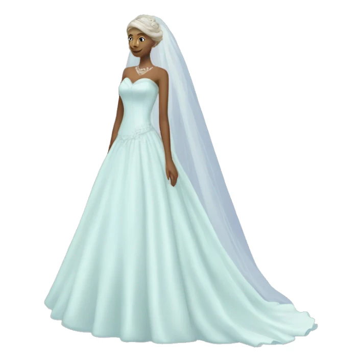 pastel blue wedding dress sticker