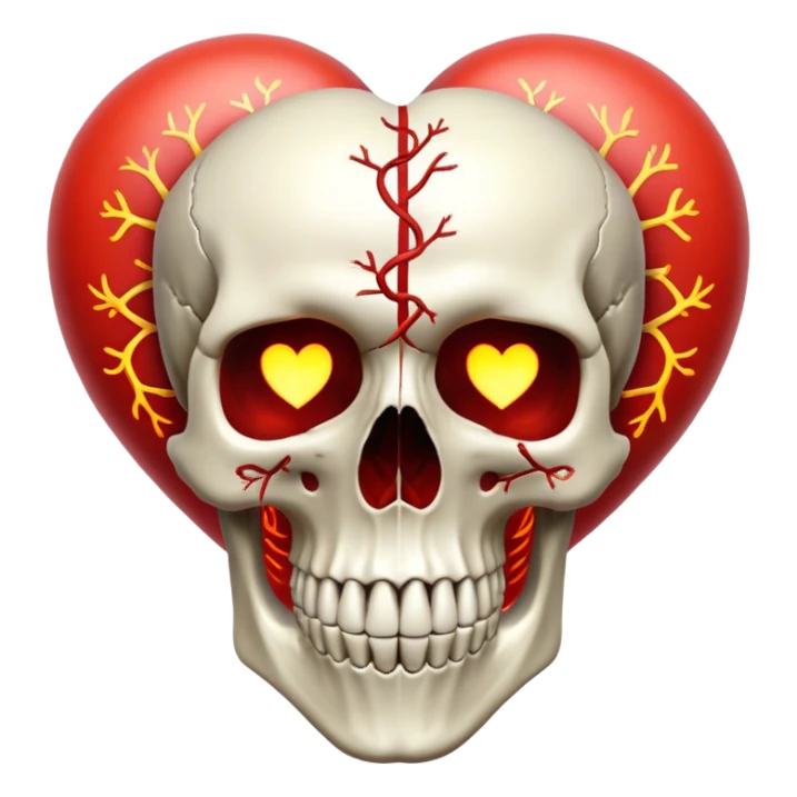 Skull heart sticker