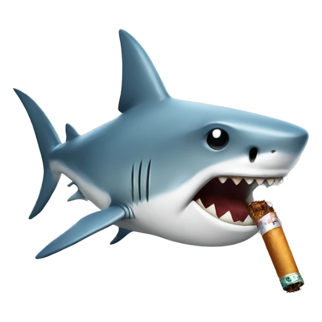 Shark smoking sticker
