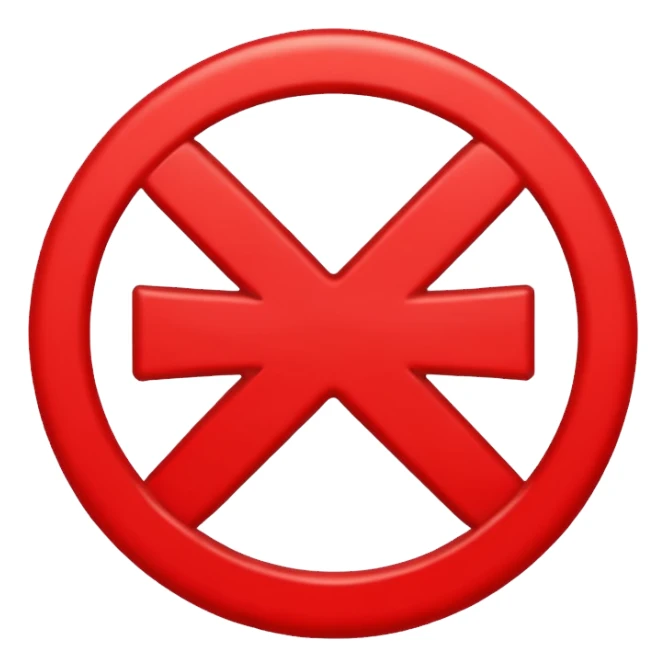 generate me a red X, like wrong sign sticker