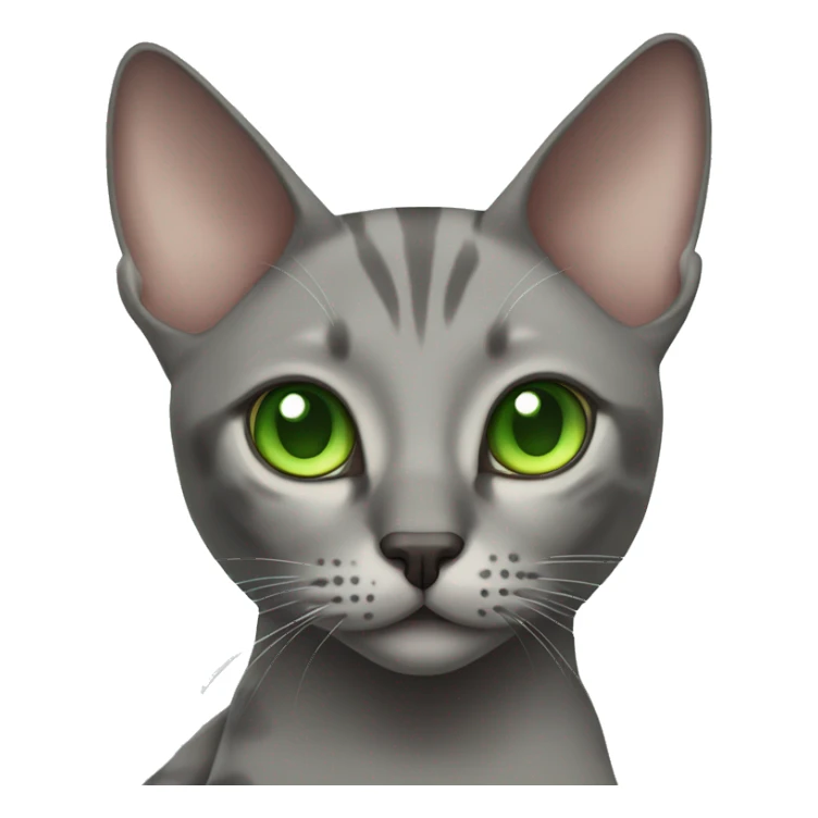 Gray oriental cat with green eyes sticker