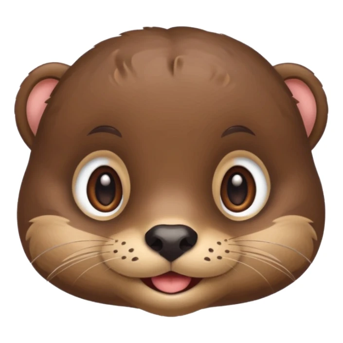 Cute Otter Face, smiling with big eyes sticker