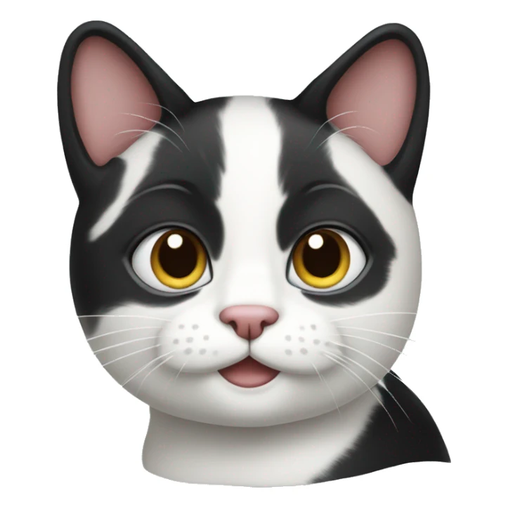 black and white cat sticker