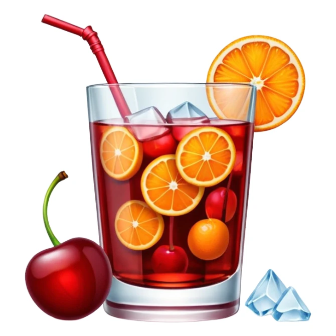 Mach mir einen Cherry Negroni mit viel Eiswürfeln und nur einer einzigen Scheibe Orange im Glas und einer Kirsche als Deko sticker