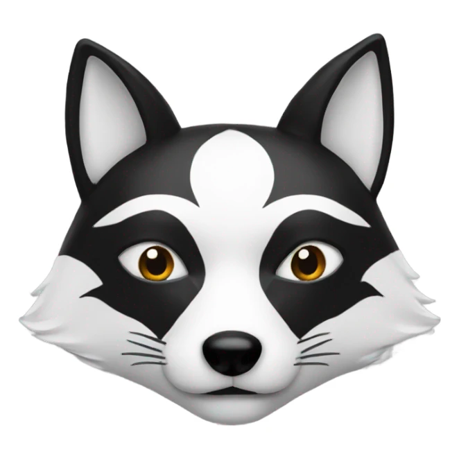 black and white fox mask sticker