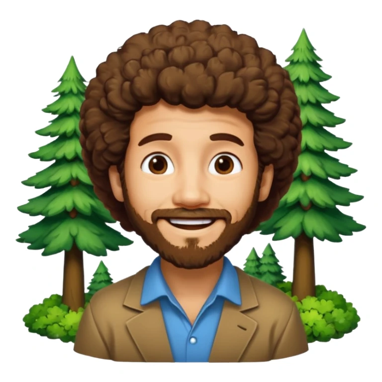 Bob Ross and Happy Little trees sticker