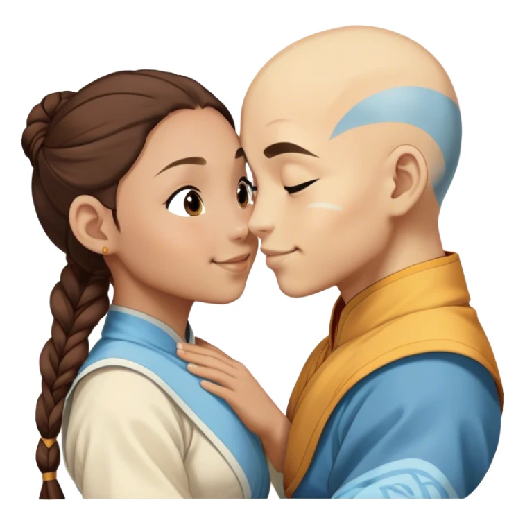 Aang and katara kiss sticker