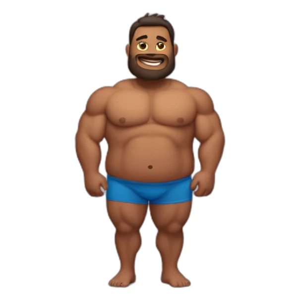 muscular man with fat belly sticker