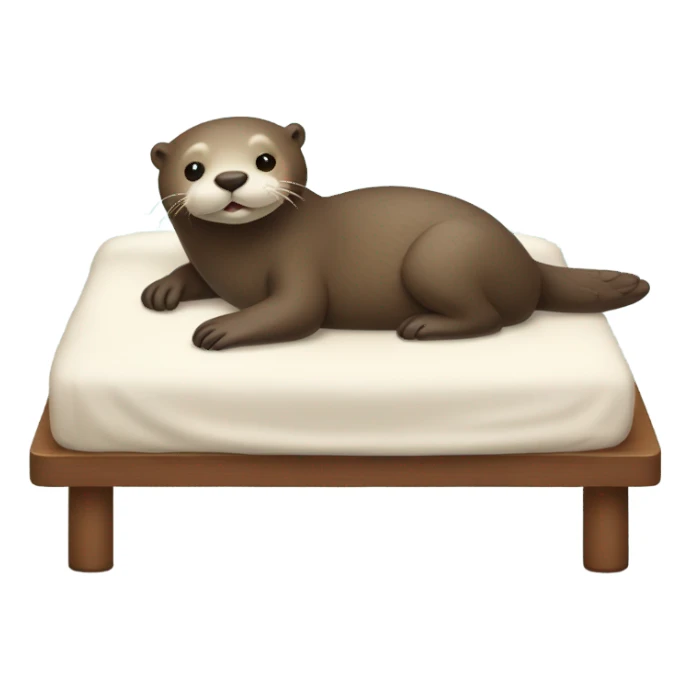 Otter laying in bed sticker