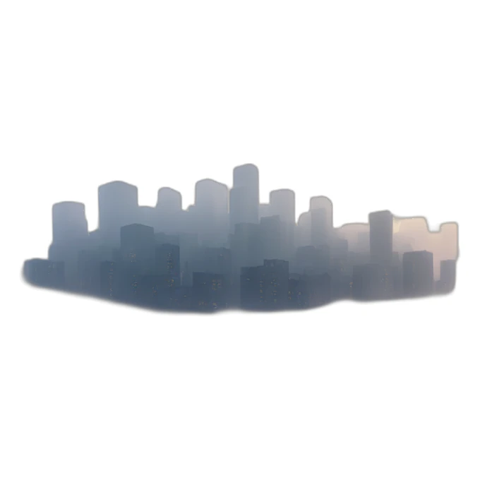 City on fog sticker