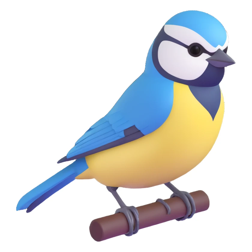 Eurasian blue tit bird sticker