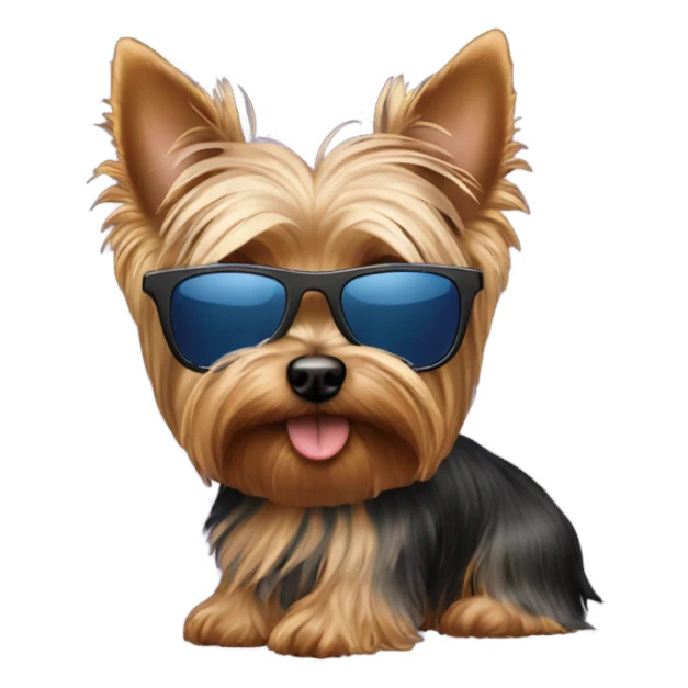 Yorkie wearing sunglasses sticker