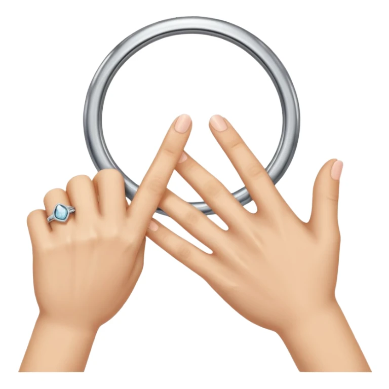 A ring finger and pointer finger together making small circle and ring finger and pinky finger doing the same sticker