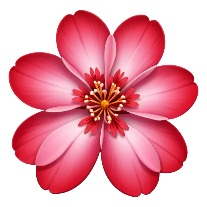 Red 5 petal sakura sticker