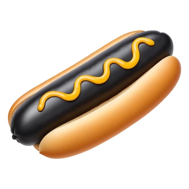 A tiny black hotdog  sticker