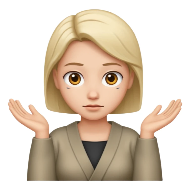 shrug with a straight face sticker