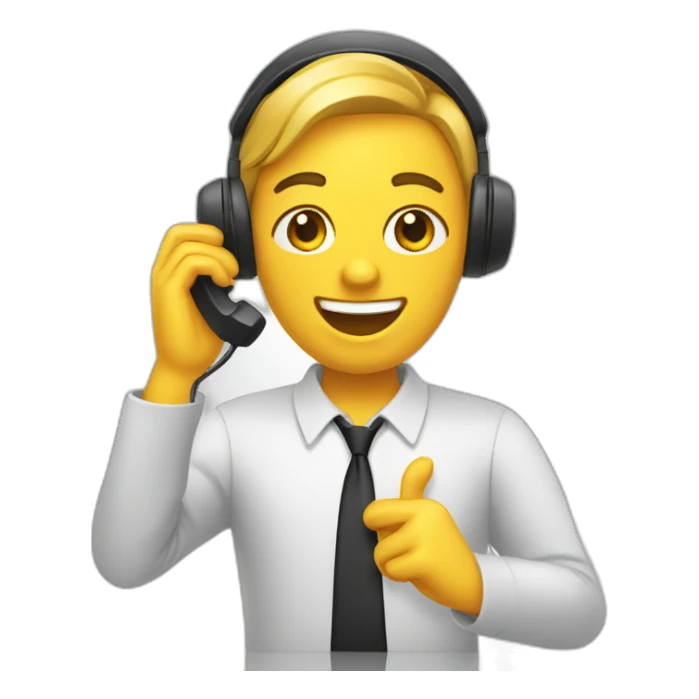 two call center agent singing on the phone sticker