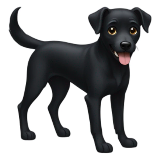 A black dog sticker