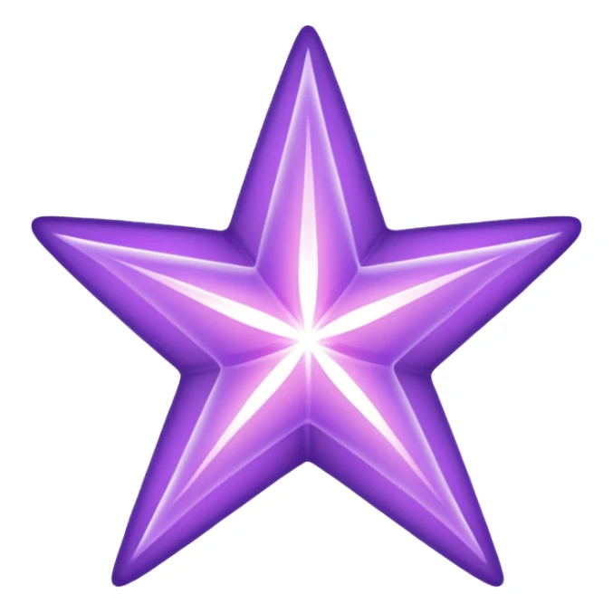 Purple void star that looks ethereal and only has four points sticker