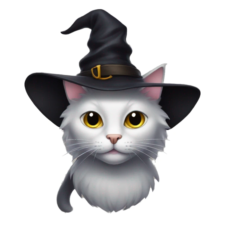 Black cat in a witch hat sticker