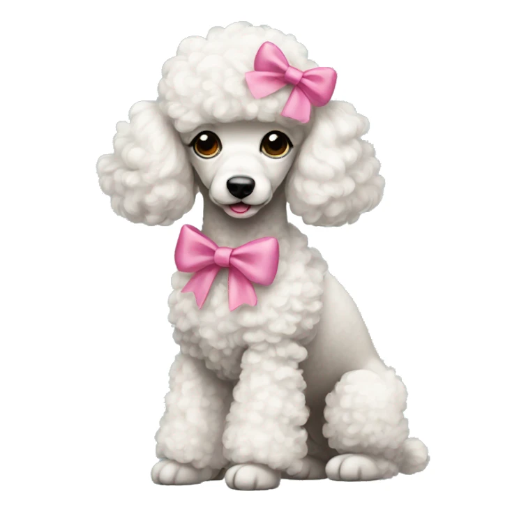 poodle with pink bow sticker