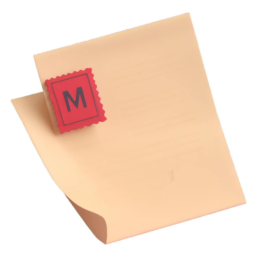 paper document with a red stamp sticker