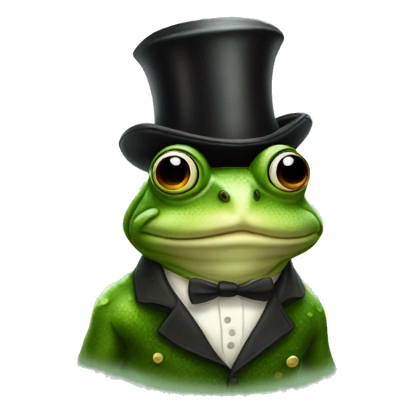 frog with a tophat and monocle sticker