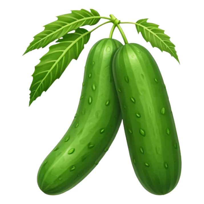 cucumber hangs on a palm branch sticker