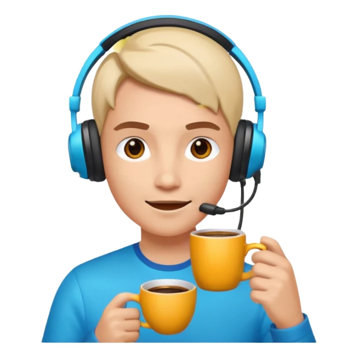 Gaming character drinking coffee - with vibrant colors sticker