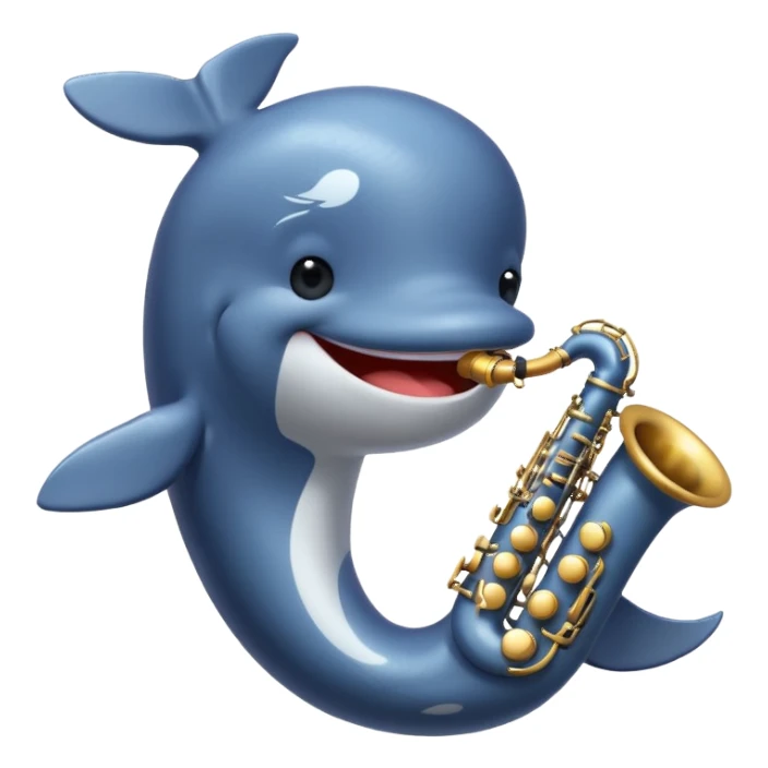 a whale playing saxophone sticker