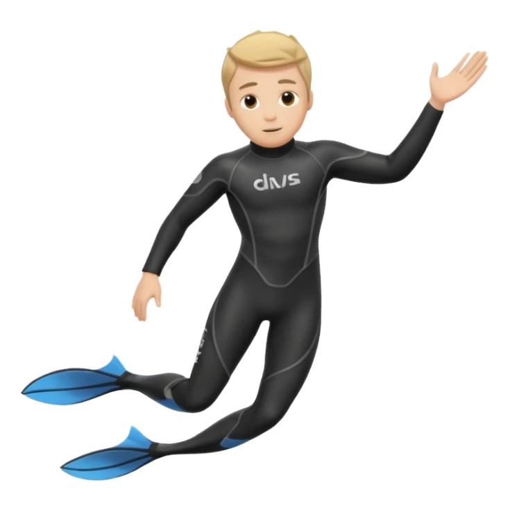 plongeur avec palmes et combinaison sticker