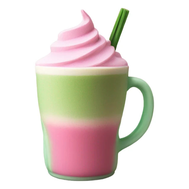 pink matcha latte cup sticker