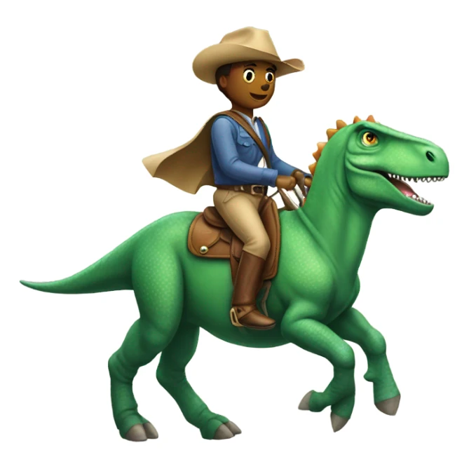 Dinosaur riding a horse sticker