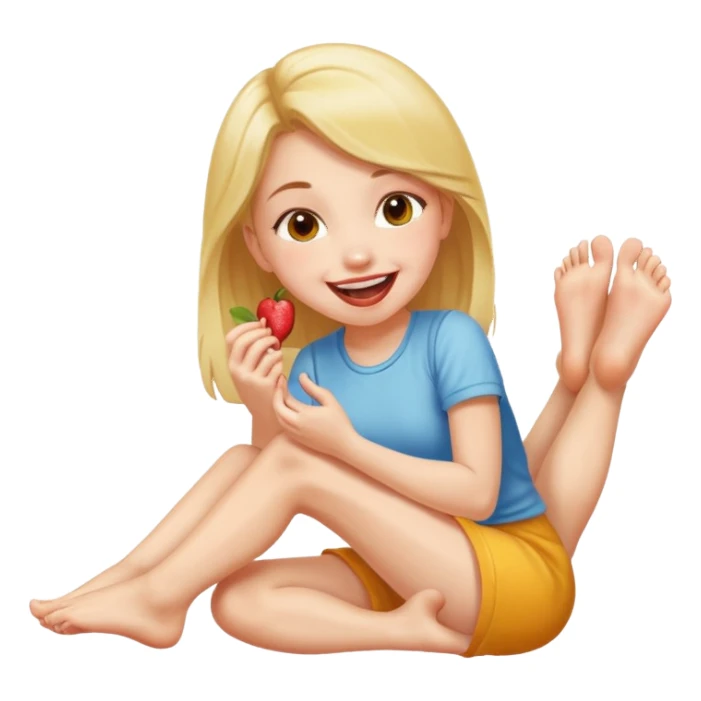 Licking girl feet sticker