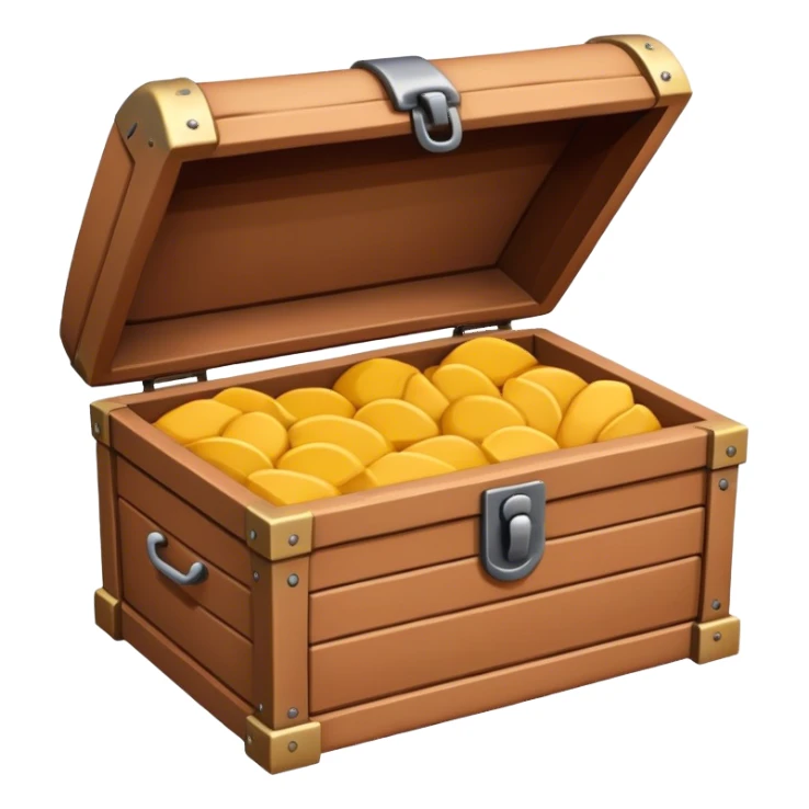 modern open chest, clay material, low detailed sticker