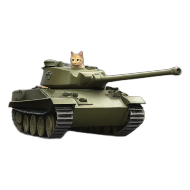 Cat in a panzer tank sticker