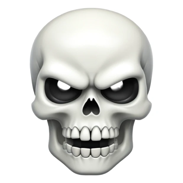 angry skull ios style sticker