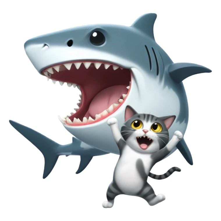 a cat beating a shark in australia sticker