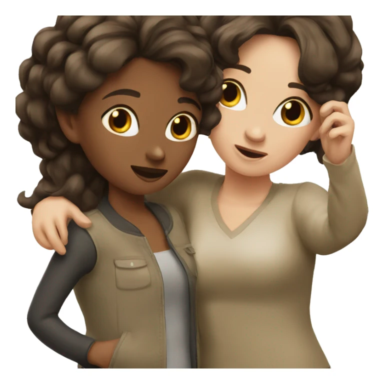 two brunette girls  sticker