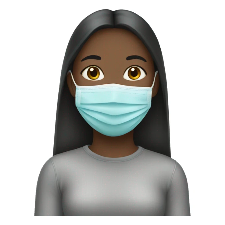 Girl with face mask sticker
