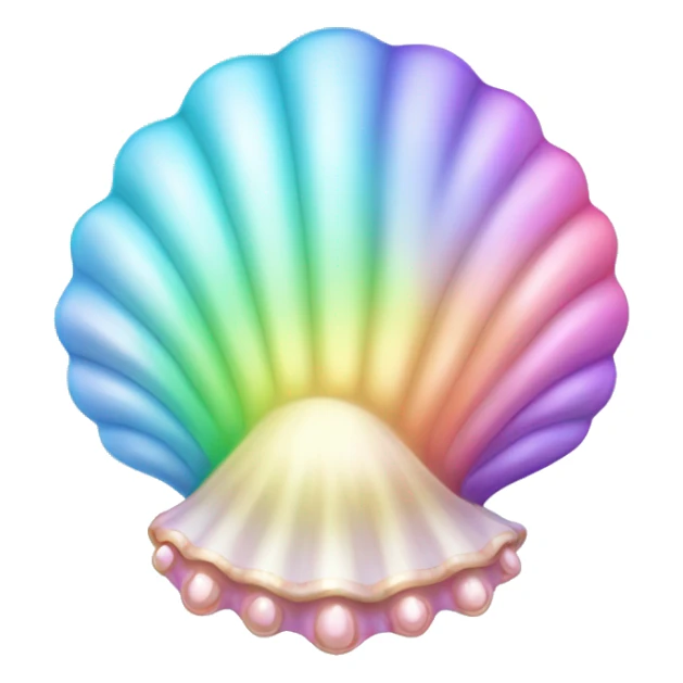 Kawaii rainbow pastel bedazzled sea shell    sticker