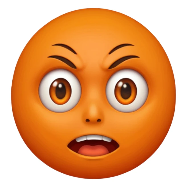 Orange with scared face sticker