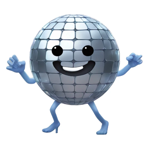 Disco ball with arms and legs sticker