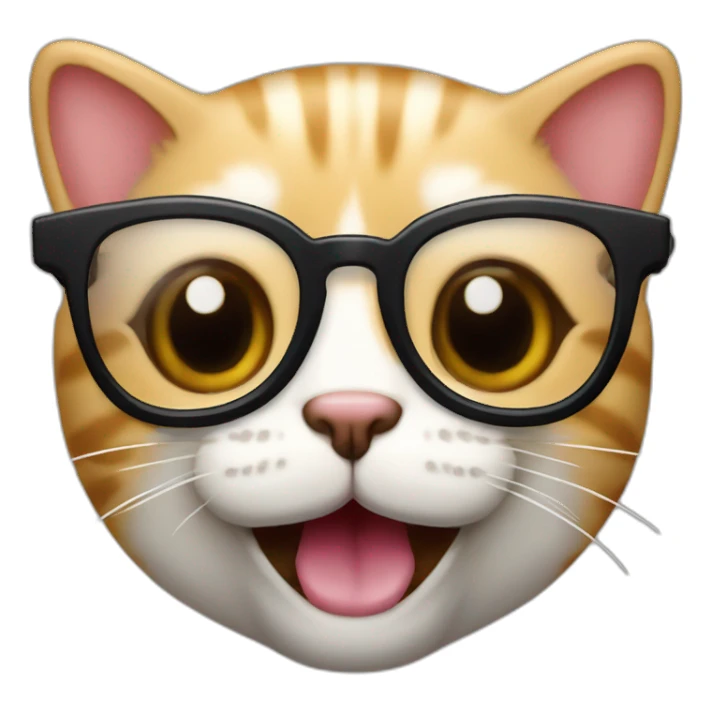 Gato con lentes y Dientes filosos  sticker