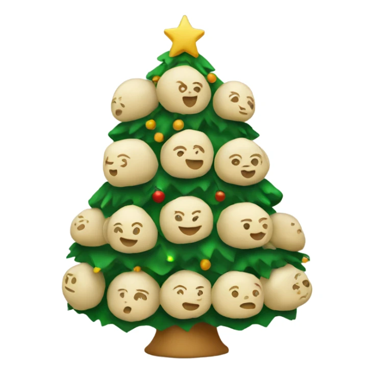 A Christmas tree decorated with dumplings sticker
