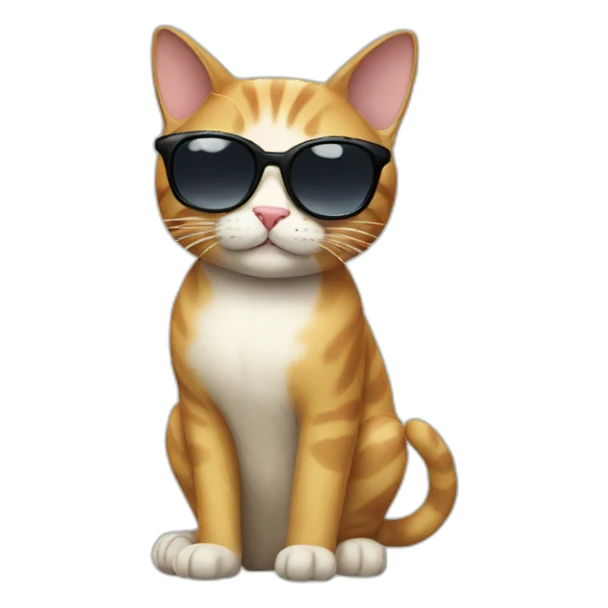 Cat with sunglasses sticker