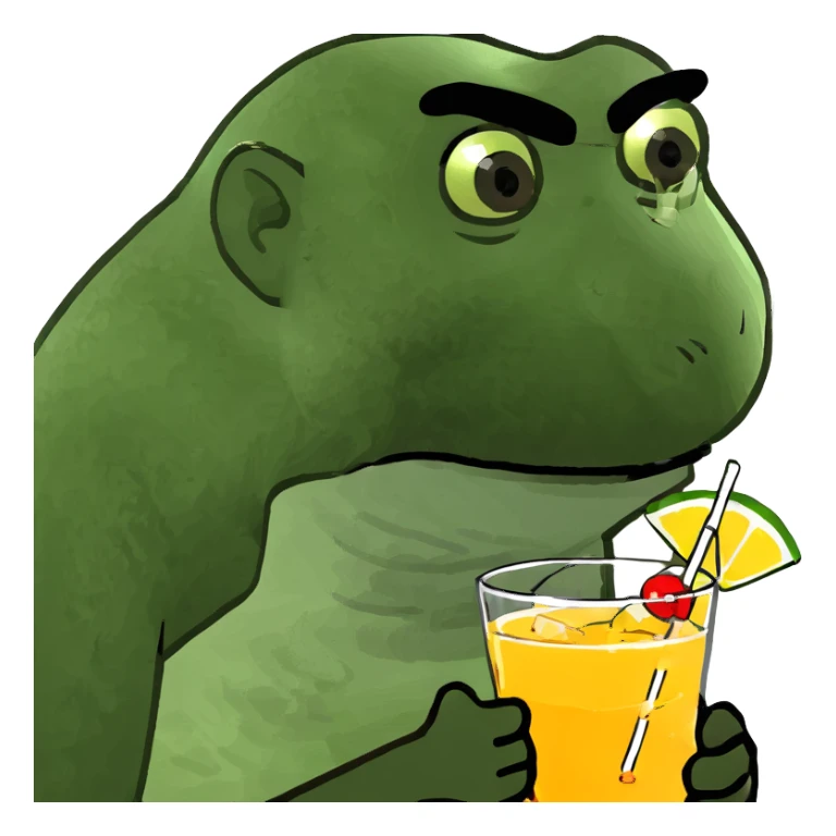 Monkey drinking a cocktail  sticker