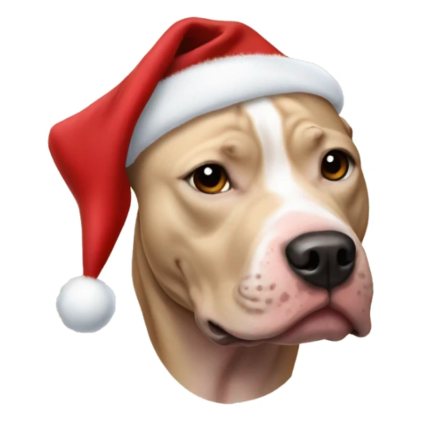 Beige pitbull Christmas  sticker